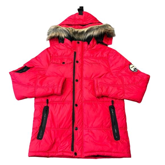 NWOT BearPaw Men's Durham Winter Puffer Coat Red Size S - Picture 3 of 12